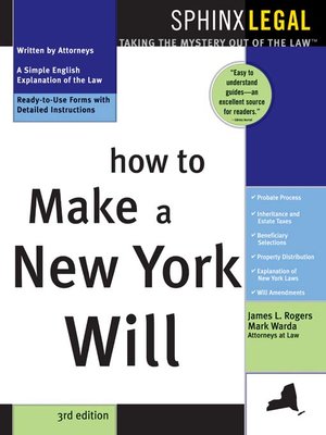 cover image of How to Make a New York Will, 3E